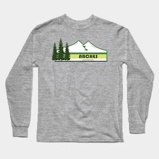 Arches National Park Green Stripes Long Sleeve T-Shirt